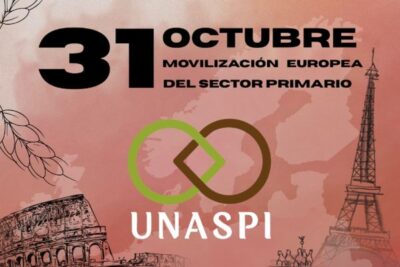 UNASPI convoca movilizaciones europeas desde el 31 de octubre, en paralelo a las de ASAJA, COAG y UPA